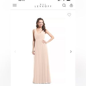 Bill Levkoff champagne bridesmaid dress